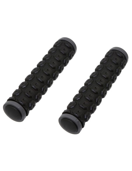 M.T.B Grips 7/8 long 130mm Octagon W/Plug Black.